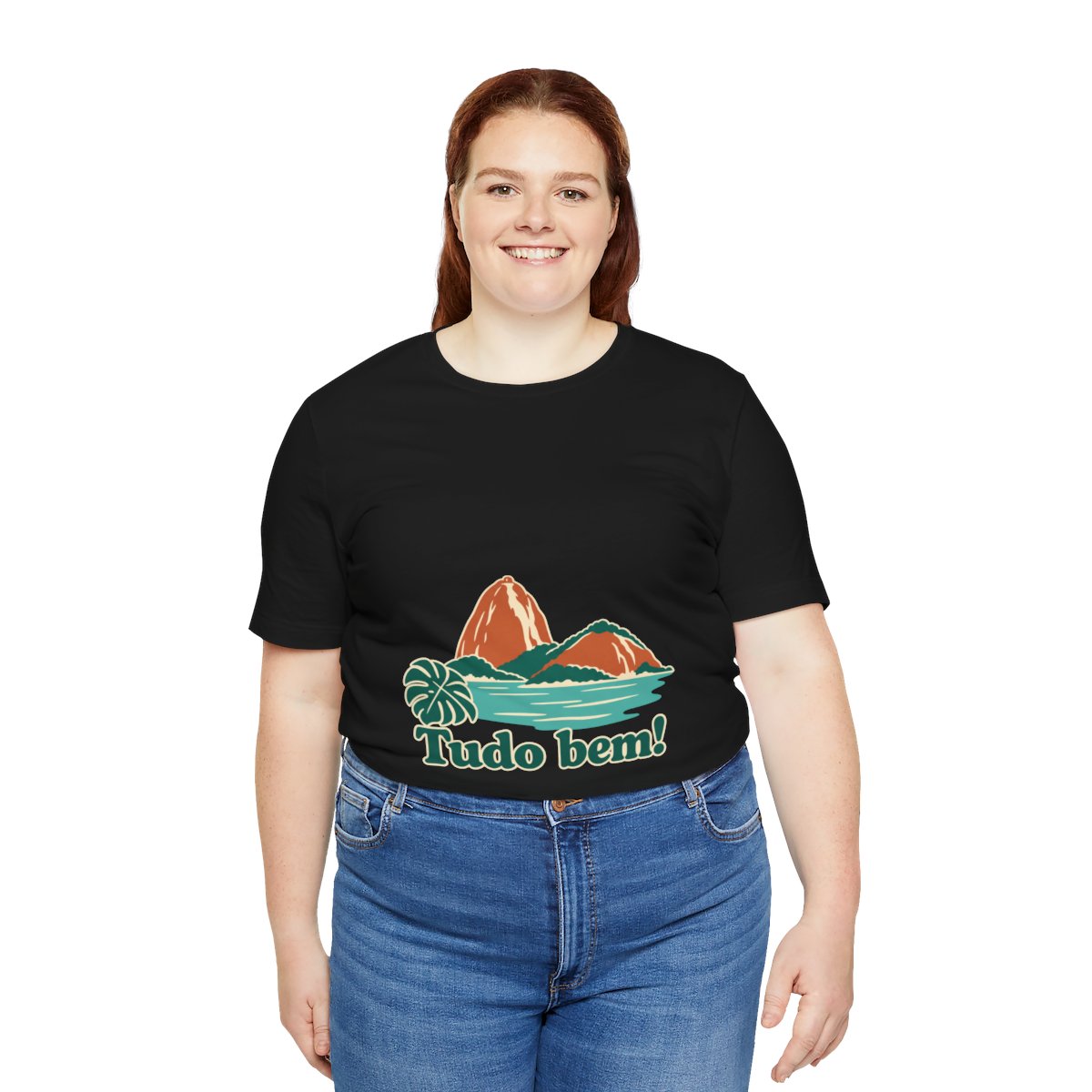 Brazil Cotton T-Shirt | Sugarloaf Bay | Tudo bem! | Country Travel Gift — person-5 — View 08