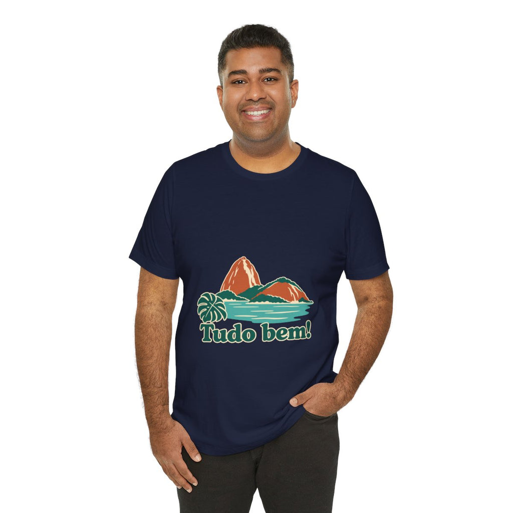 Brazil Cotton T-Shirt | Sugarloaf Bay | Tudo bem! | Country Travel Gift — person-6 — View 09