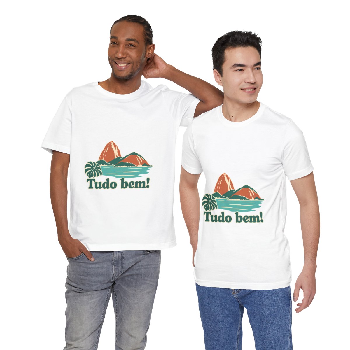 Brazil Cotton T-Shirt | Sugarloaf Bay | Tudo bem! | Country Travel Gift — duo-4 — View 13