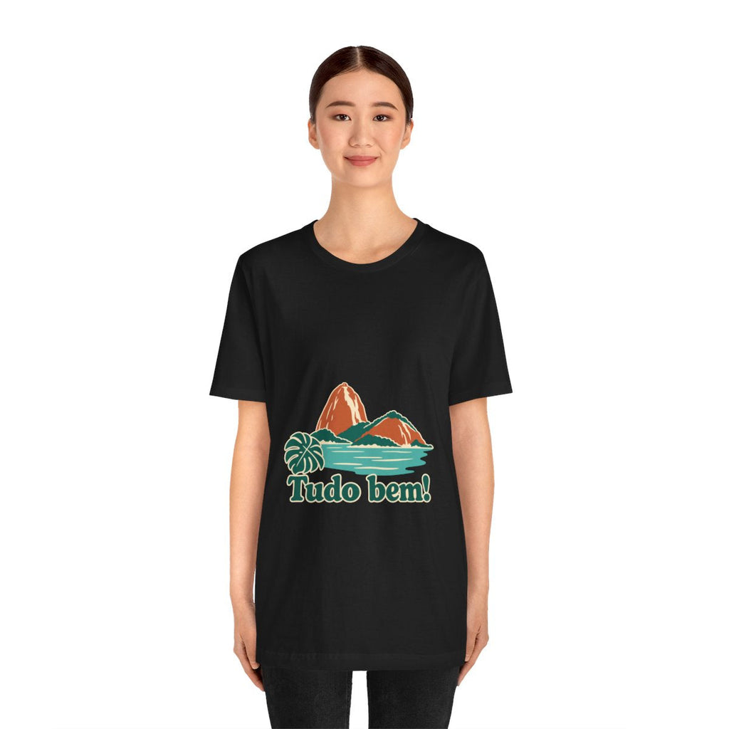 Brazil Cotton T-Shirt | Sugarloaf Bay | Tudo bem! | Country Travel Gift — person-1 — View 15