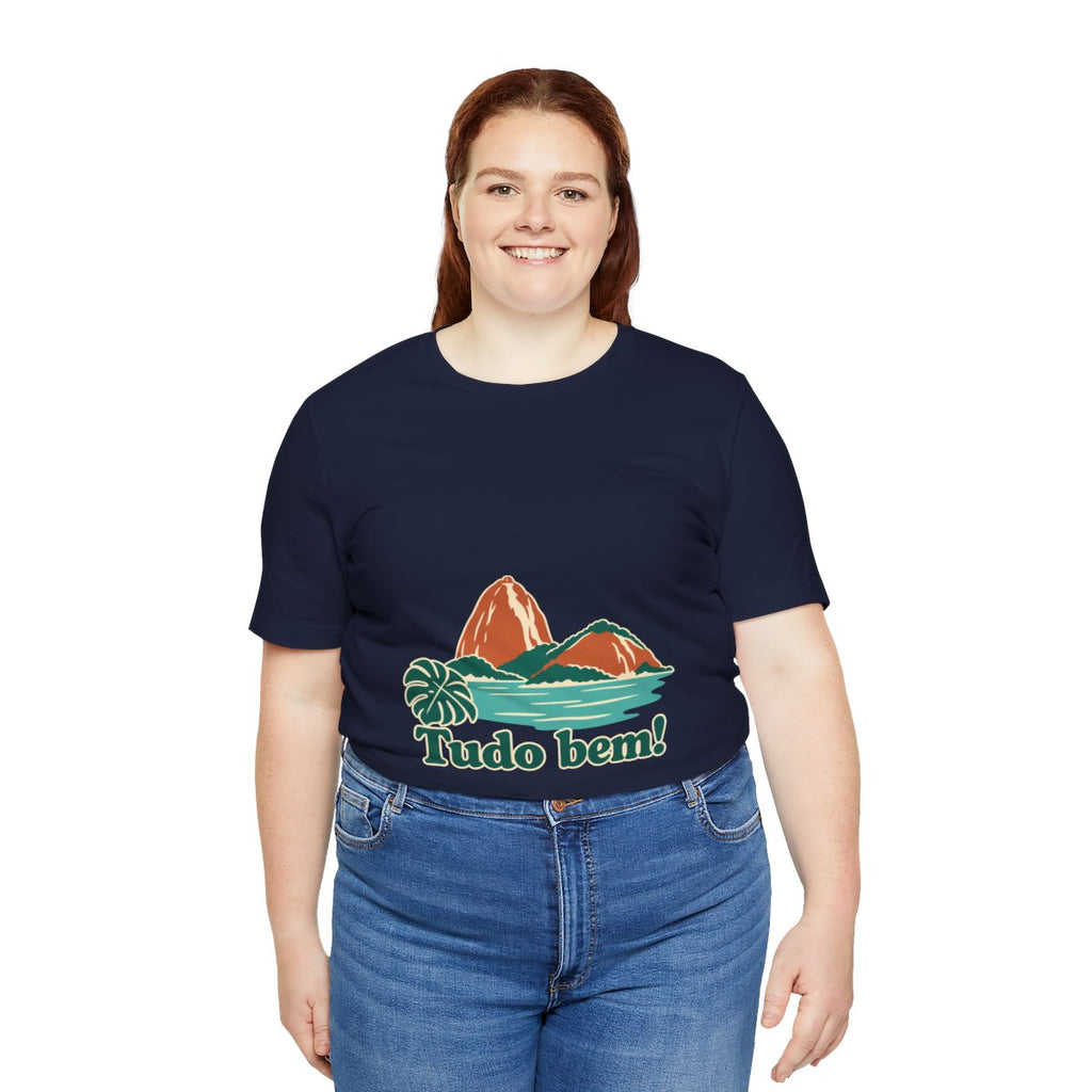 Brazil Cotton T-Shirt | Sugarloaf Bay | Tudo bem! | Country Travel Gift — person-5 — View 19
