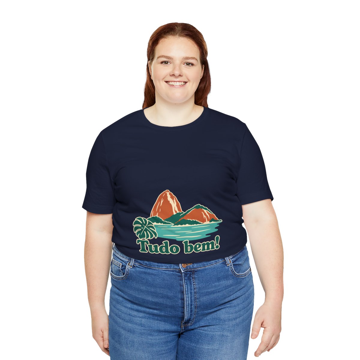 Brazil Cotton T-Shirt | Sugarloaf Bay | Tudo bem! | Country Travel Gift — person-5 — View 19