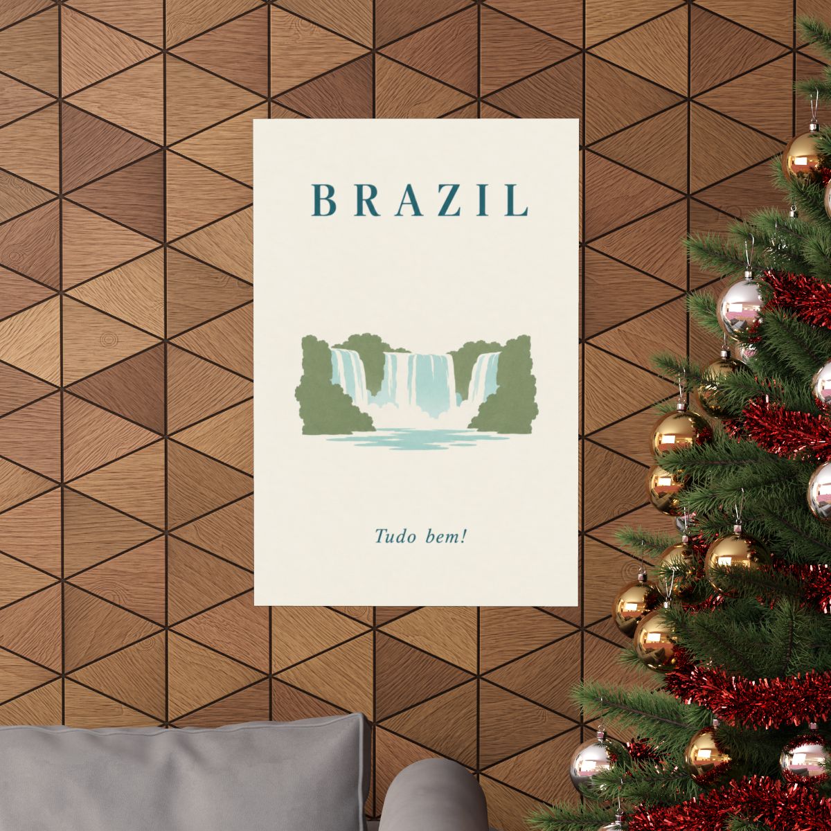 Brazil Matte Poster | Iguacu Falls | Tudo bem! | Country Travel Gift — context-1 — View 03
