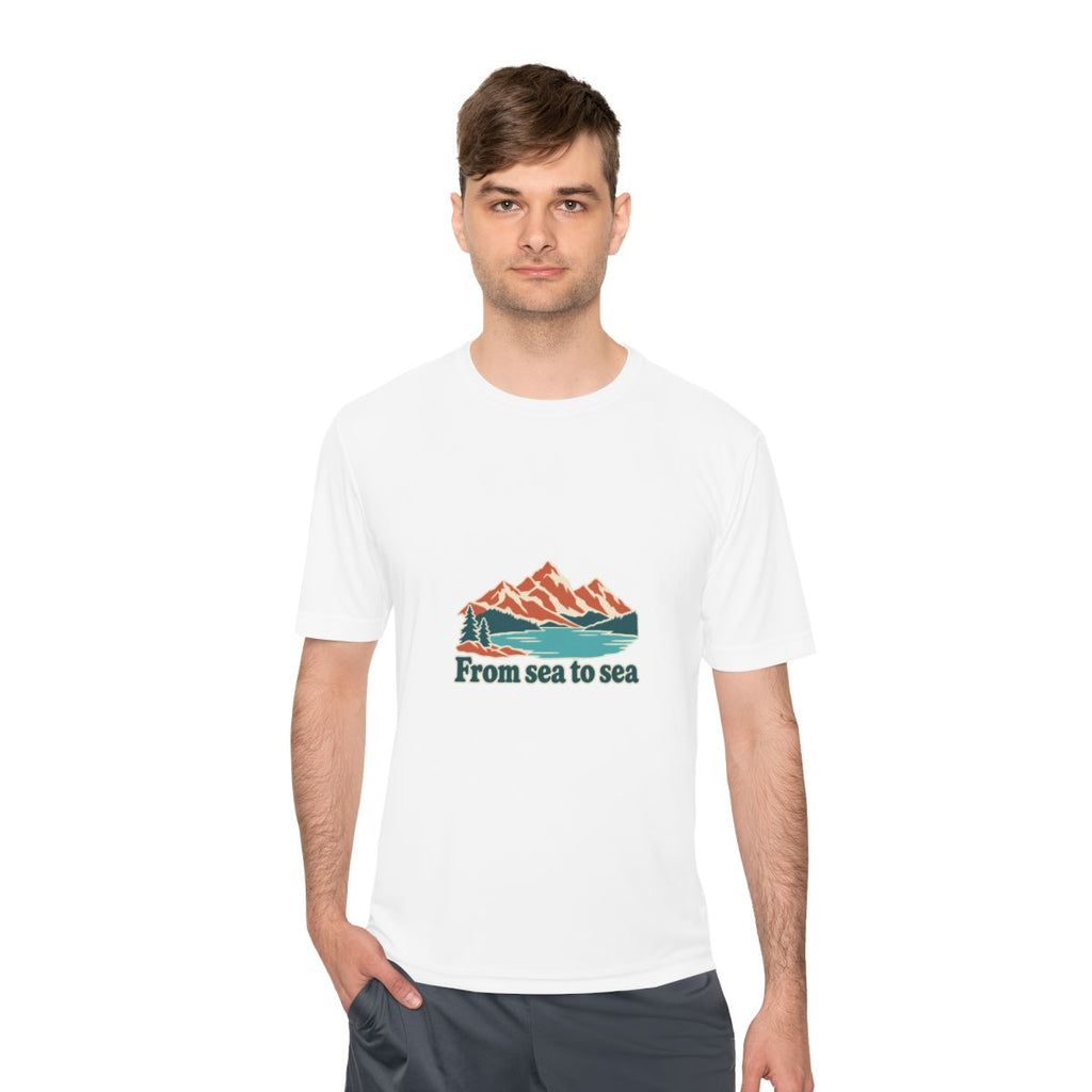 Canada Performance T-Shirt | Rockies Lake | From sea to sea | Country Travel Gift — person-1 — View 02