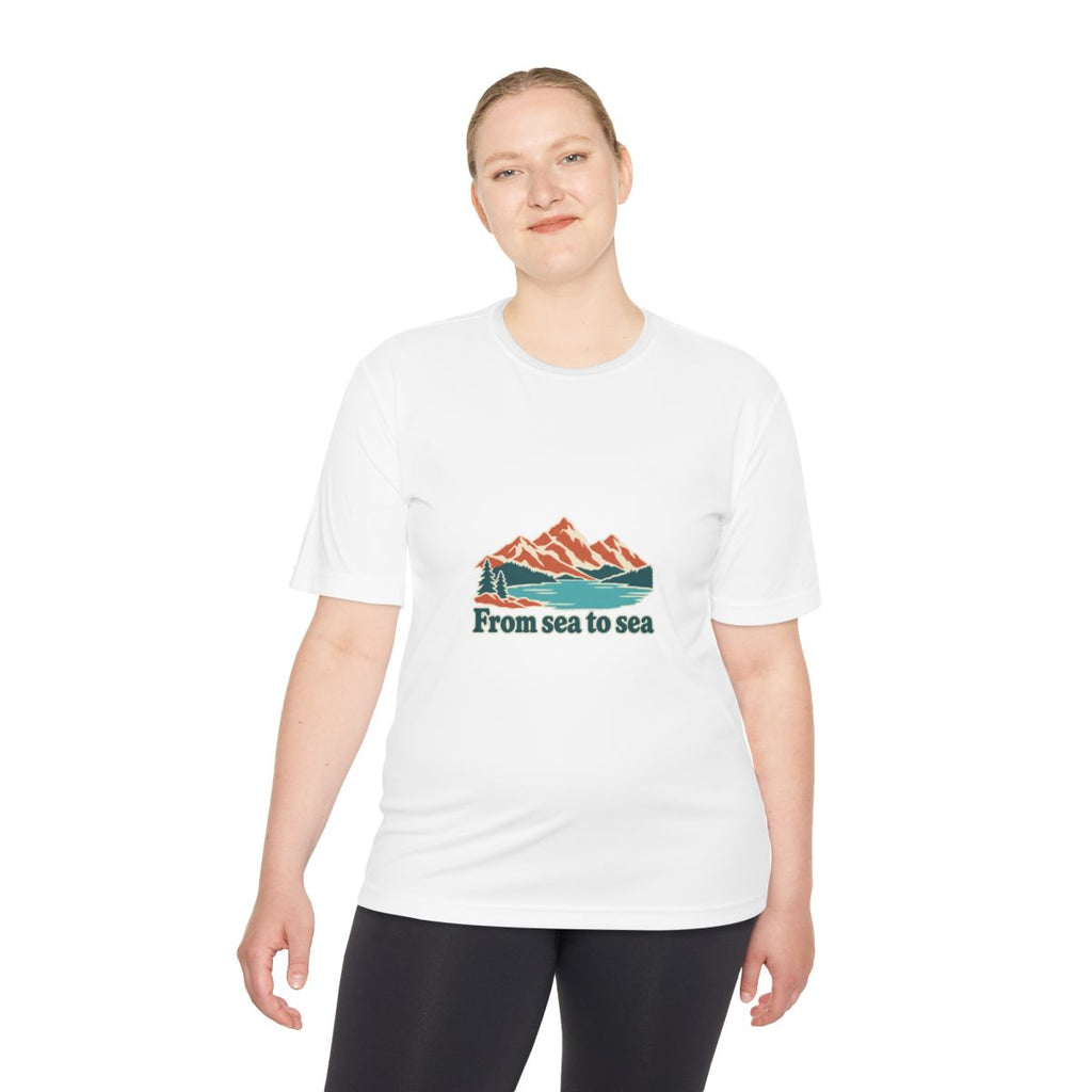 Canada Performance T-Shirt | Rockies Lake | From sea to sea | Country Travel Gift — person-2 — View 03