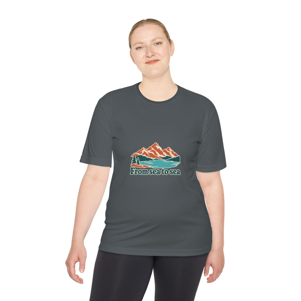 Canada Performance T-Shirt | Rockies Lake | From sea to sea | Country Travel Gift — person-2 — View 07