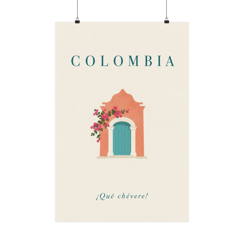 Colombia Matte Poster | Cartagena Doorway | ¡Qué chévere! | Country Travel Gift — front — View 01