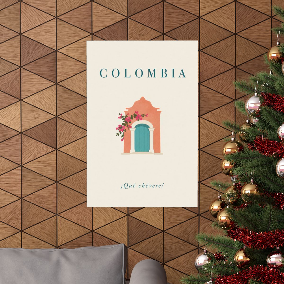 Colombia Matte Poster | Cartagena Doorway | ¡Qué chévere! | Country Travel Gift — context-1 — View 03