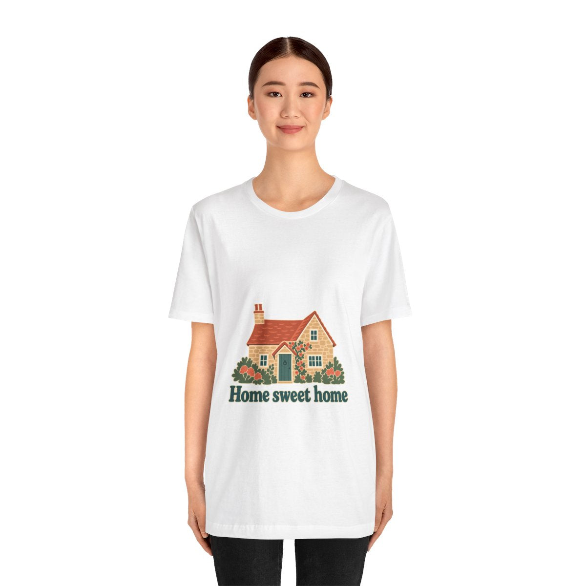 England Cotton T-Shirt | Cotswold Cottage | Home sweet home | Country Travel Gift — person-1 — View 04