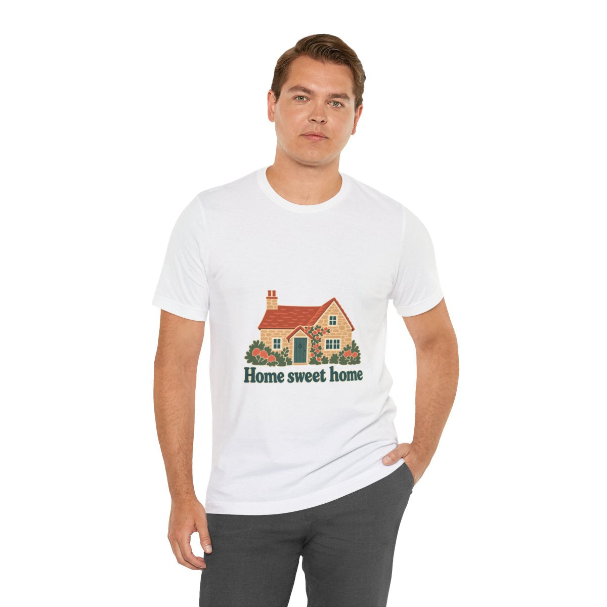 England Cotton T-Shirt | Cotswold Cottage | Home sweet home | Country Travel Gift — person-4 — View 07