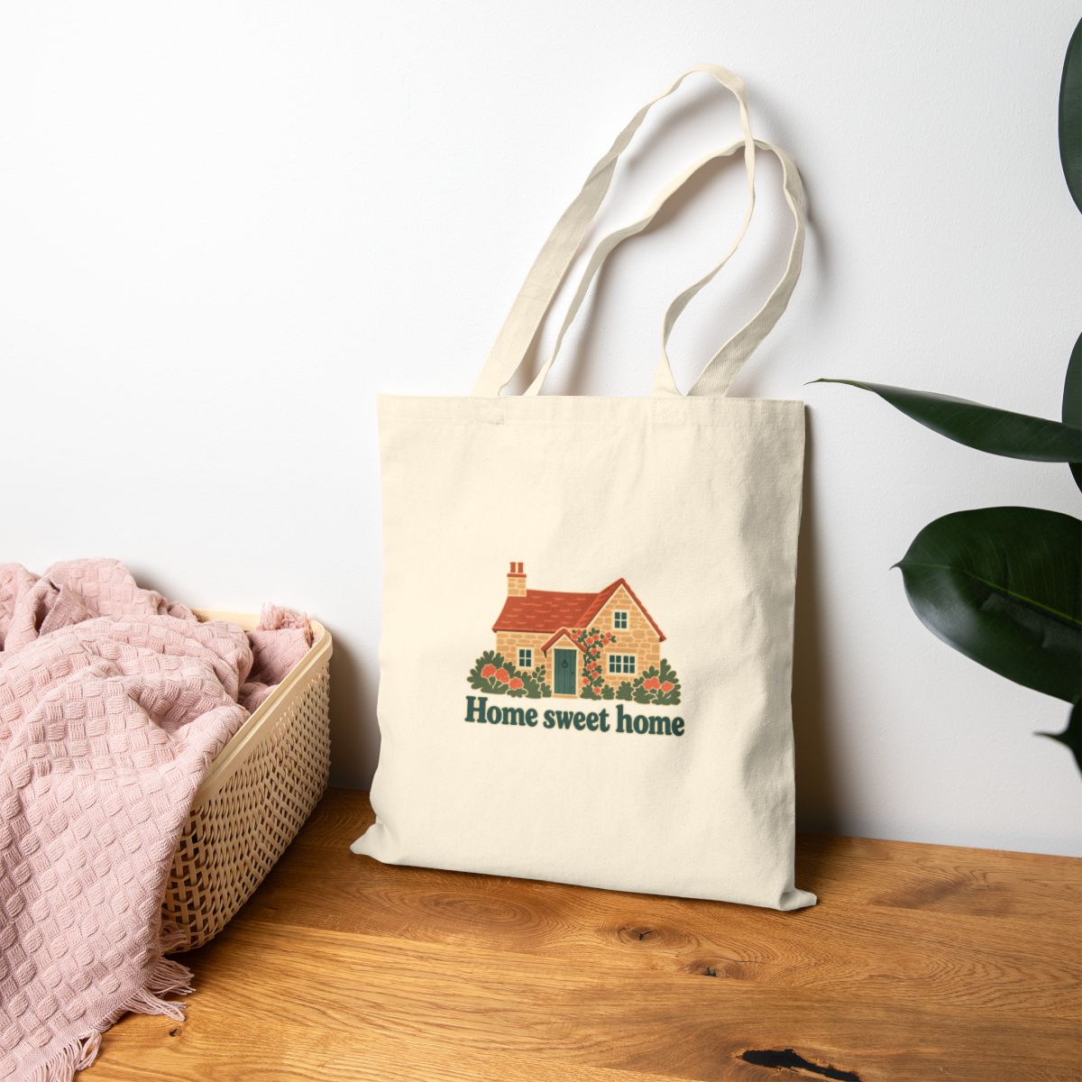 England Canvas Tote Bag | Cotswold Cottage | Home sweet home | Country Travel Gift — lifestyle-front — View 02