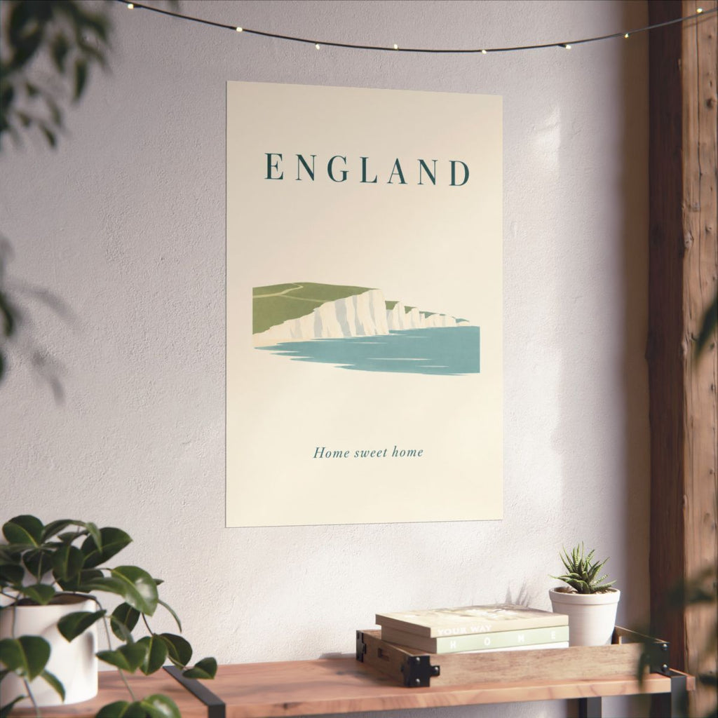 England Matte Poster | Seven Sisters Coast | Home sweet home | Country Travel Gift — context-3 — View 05