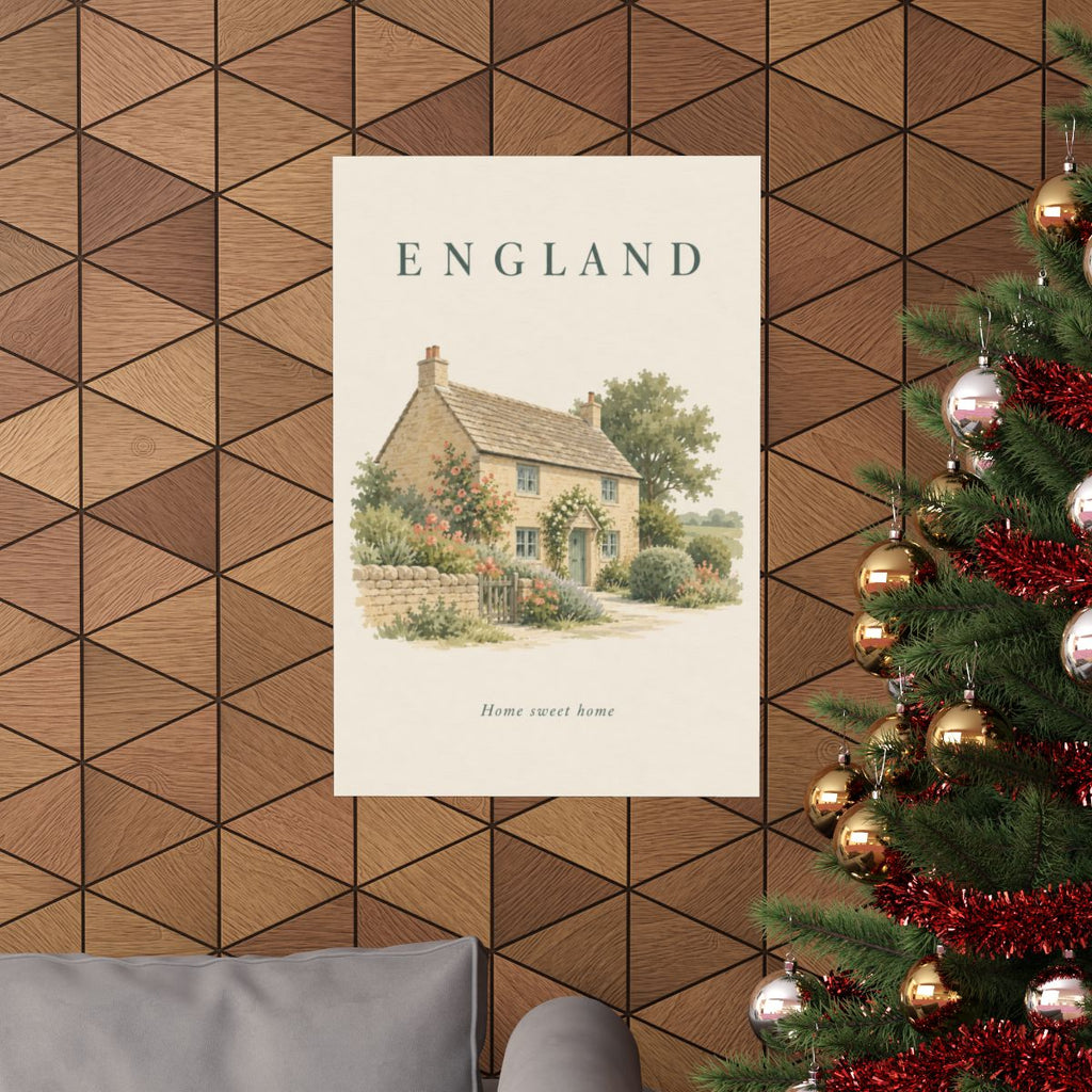 England Matte Poster | Cotswold Cottage | Home sweet home | Country Travel Gift — context-1 — View 03
