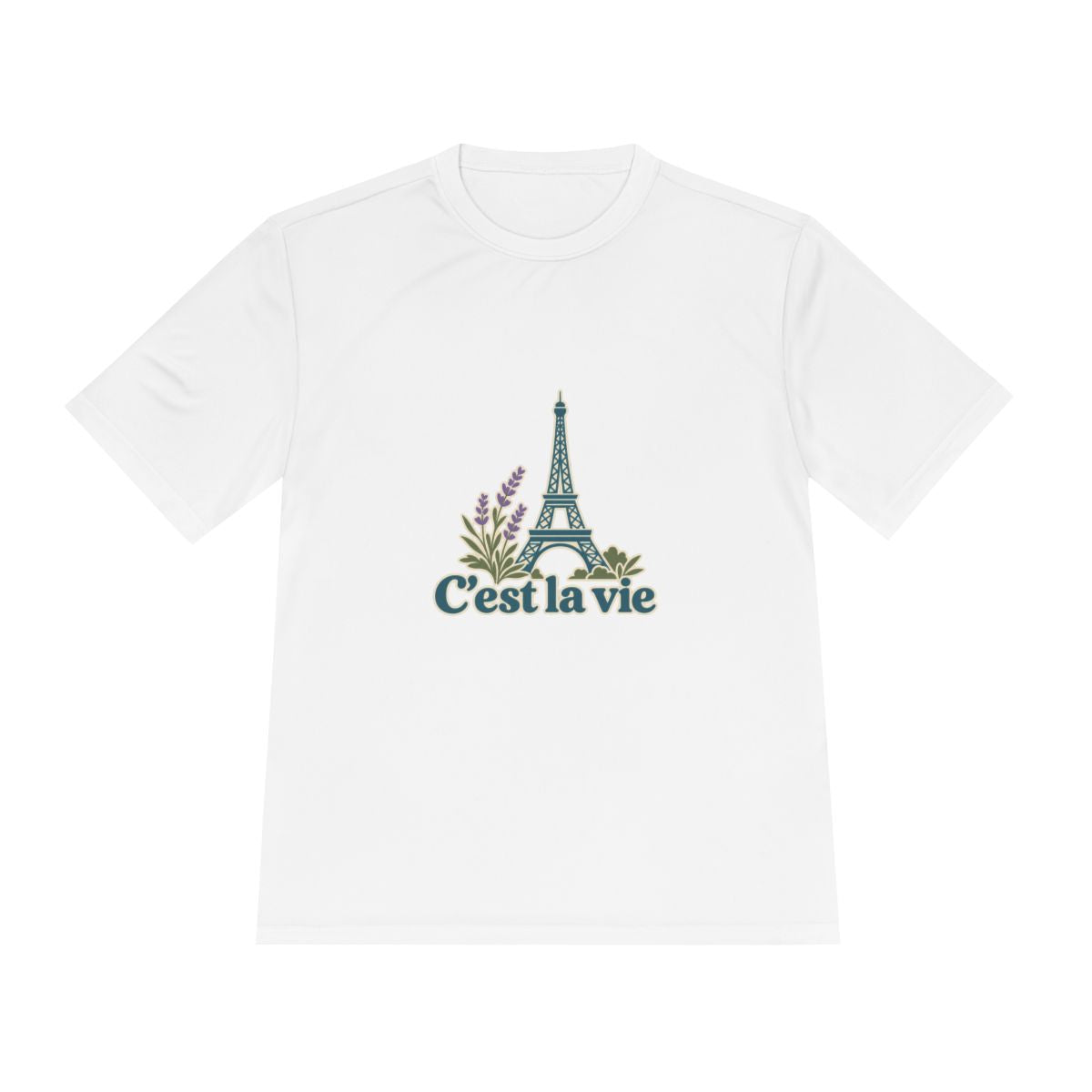 France Performance T-Shirt | Eiffel Tower | C'est la vie | Country Travel Gift — front — View 01
