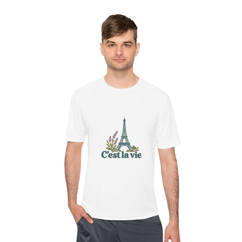 France Performance T-Shirt | Eiffel Tower | C'est la vie | Country Travel Gift — person-1 — View 02