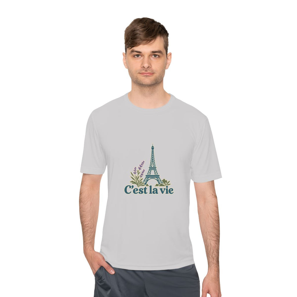 France Performance T-Shirt | Eiffel Tower | C'est la vie | Country Travel Gift — person-1 — View 04