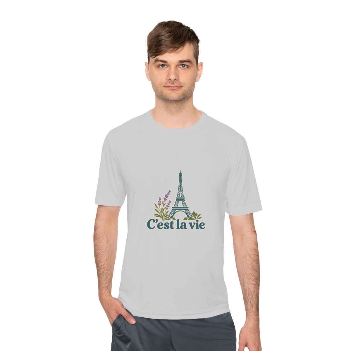France Performance T-Shirt | Eiffel Tower | C'est la vie | Country Travel Gift — person-1 — View 04