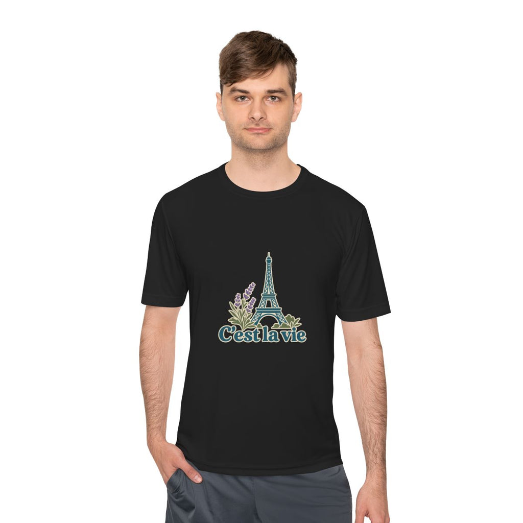 France Performance T-Shirt | Eiffel Tower | C'est la vie | Country Travel Gift — person-1 — View 06
