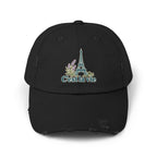 France Distressed Cap | Eiffel Tower | C'est la vie | Country Travel Gift — front — View 02