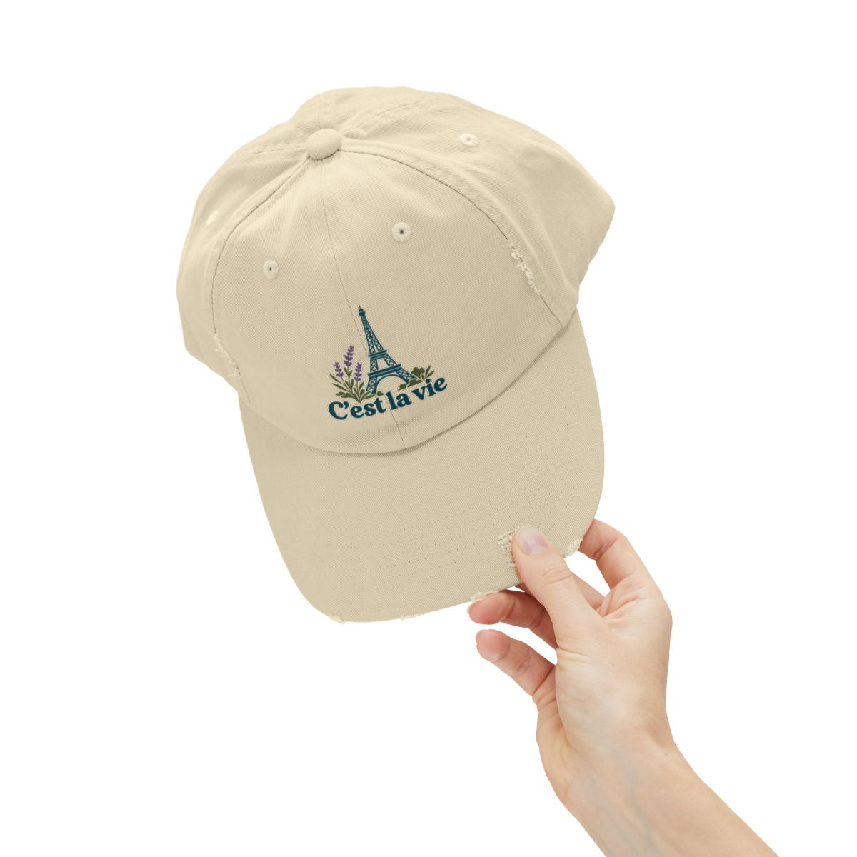 France Distressed Cap | Eiffel Tower | C'est la vie | Country Travel Gift — person-context-2 — View 13
