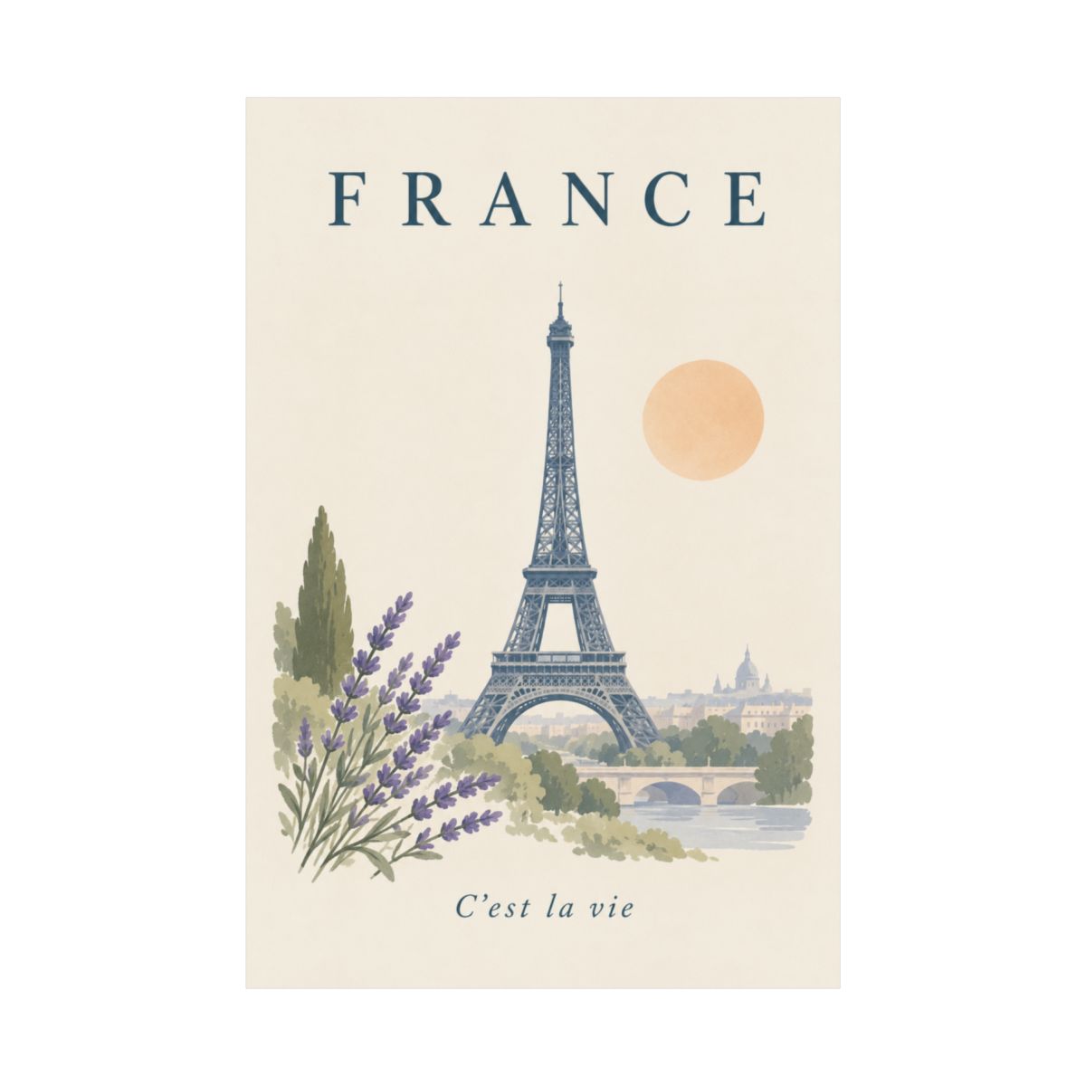 France Matte Poster | Eiffel Tower | C'est la vie | Country Travel Gift — front-2 — View 02