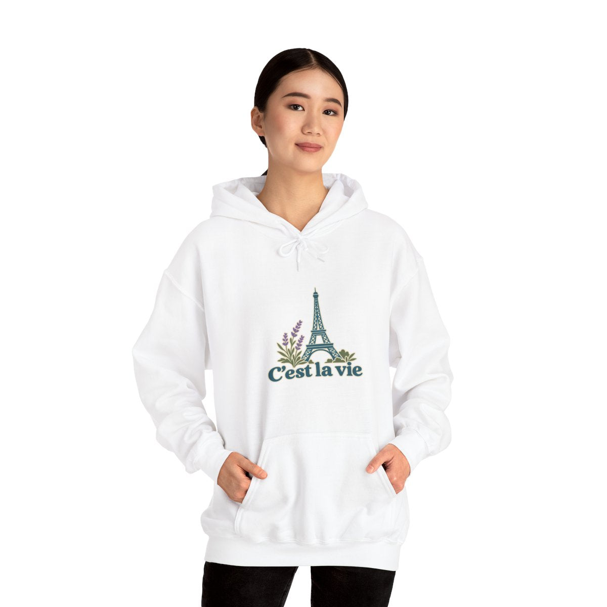 France Hoodie | Eiffel Tower | C'est la vie | Country Travel Gift — on-model-98427 — View 04
