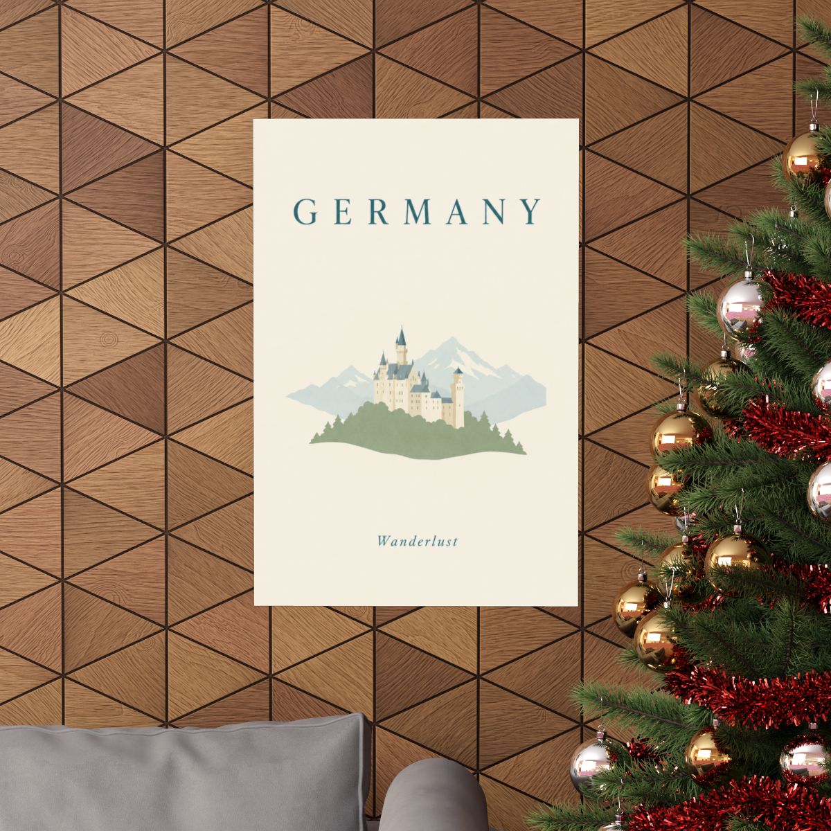 Germany Matte Poster | Bavarian Castle | Wanderlust | Country Travel Gift — context-1 — View 03