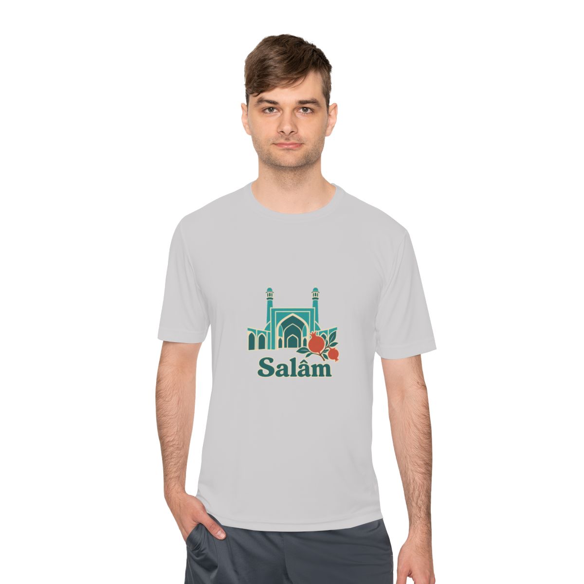 Iran Performance T-Shirt | Persian Arch | Salâm | Country Travel Gift — person-1 — View 04