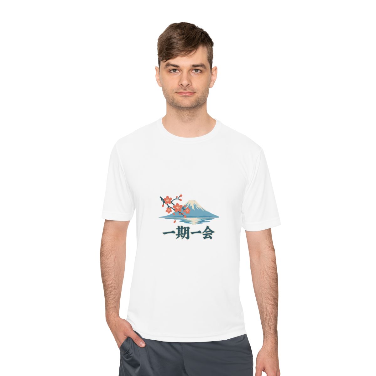Japan Performance T-Shirt | Mount Fuji | 一期一会 | Country Travel Gift — person-1 — View 02