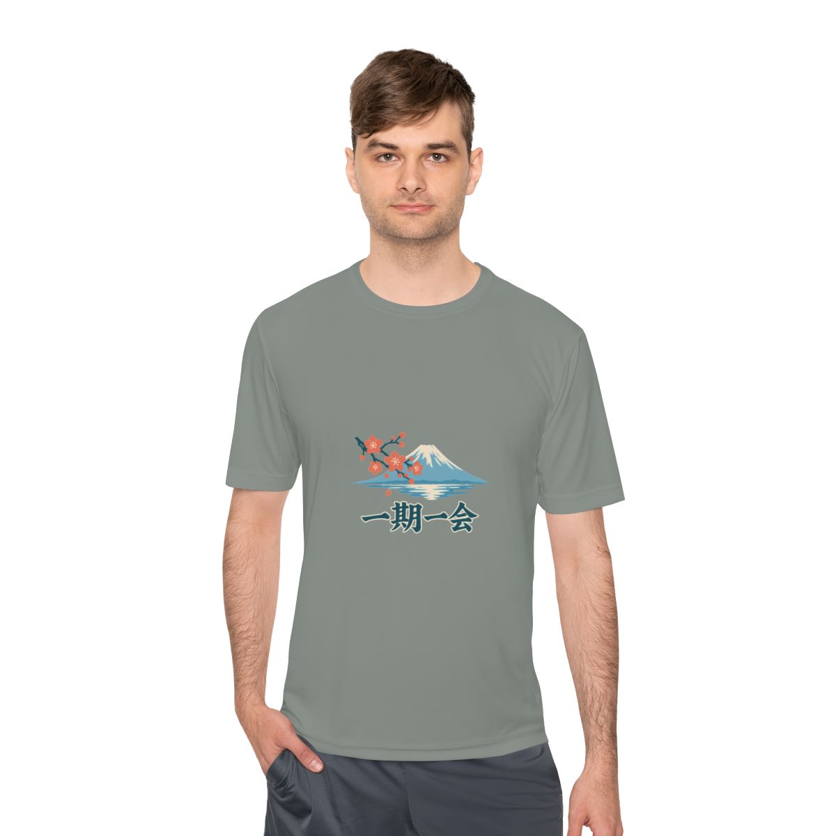 Japan Performance T-Shirt | Mount Fuji | 一期一会 | Country Travel Gift — person-1 — View 10
