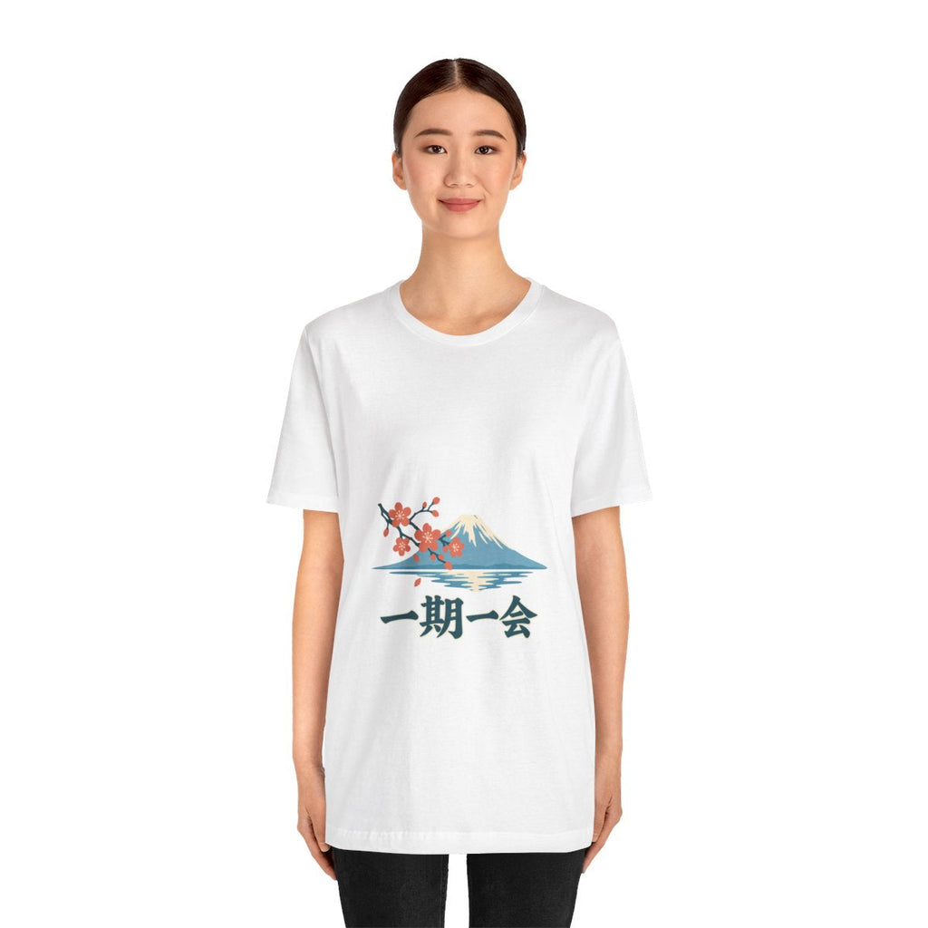 Japan Cotton T-Shirt | Mount Fuji | 一期一会 | Country Travel Gift — person-1 — View 04