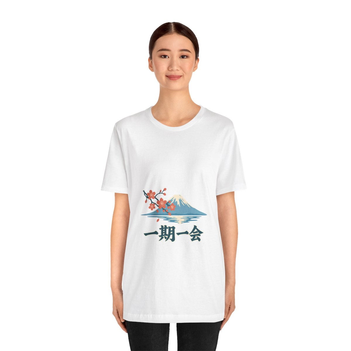 Japan Cotton T-Shirt | Mount Fuji | 一期一会 | Country Travel Gift — person-1 — View 04
