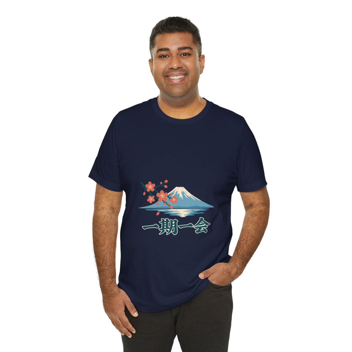 Japan Cotton T-Shirt | Mount Fuji | 一期一会 | Country Travel Gift — person-6 — View 09