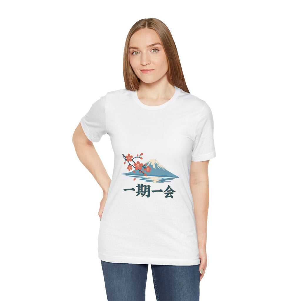 Japan Cotton T-Shirt | Mount Fuji | 一期一会 | Country Travel Gift — person-3 — View 17