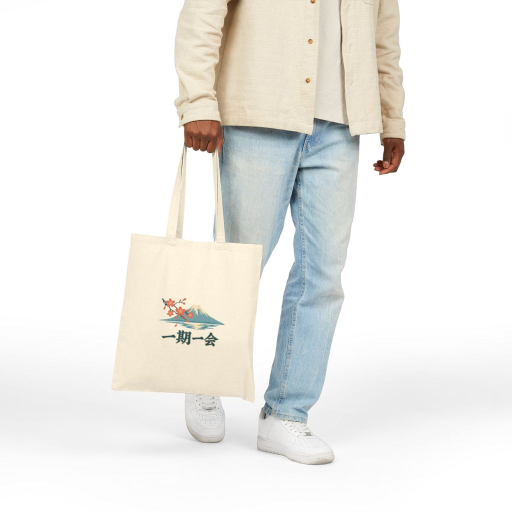 Japan Canvas Tote Bag | Mount Fuji | 一期一会 | Country Travel Gift — person-2-front — View 04
