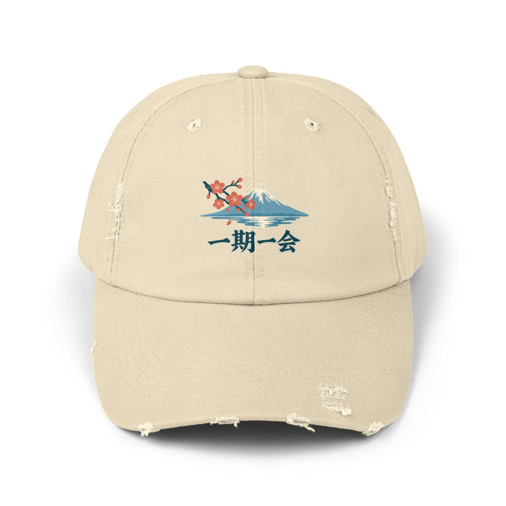 Japan Distressed Cap | Mount Fuji | 一期一会 | Country Travel Gift — front — View 01