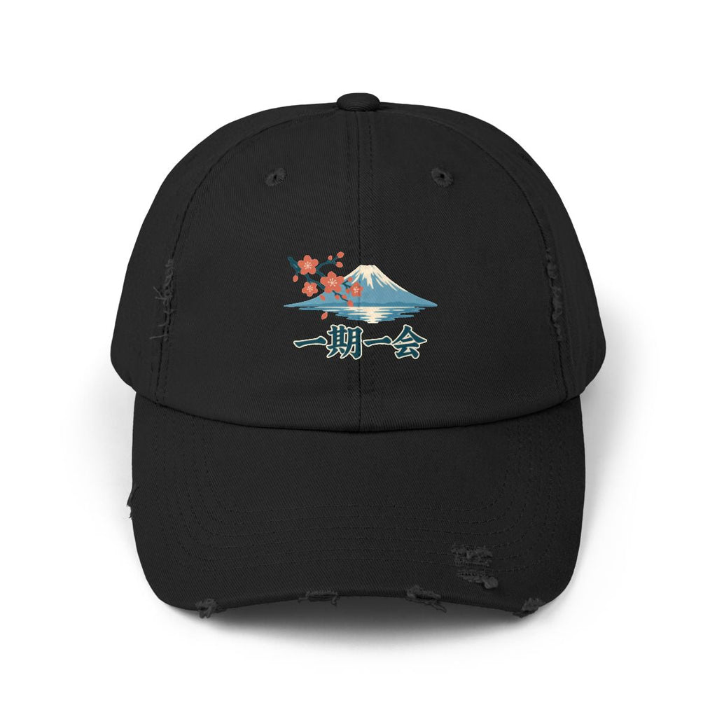 Japan Distressed Cap | Mount Fuji | 一期一会 | Country Travel Gift — front — View 02