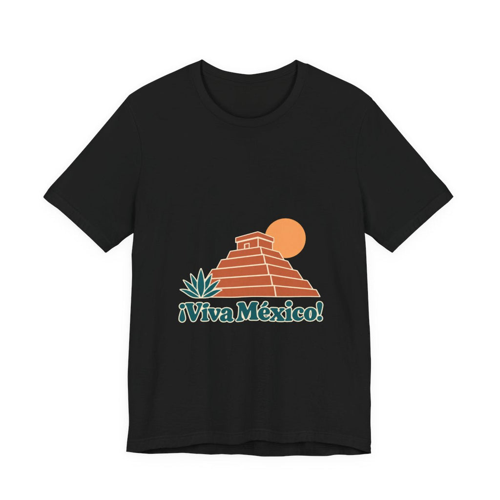 Mexico Cotton T-Shirt | Mayan Pyramid | ¡Viva México! | Country Travel Gift — front-2 — View 02