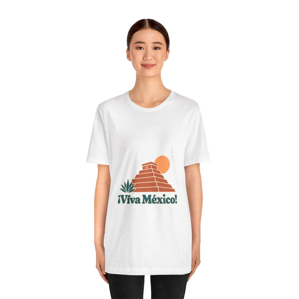 Mexico Cotton T-Shirt | Mayan Pyramid | ¡Viva México! | Country Travel Gift — person-1 — View 04