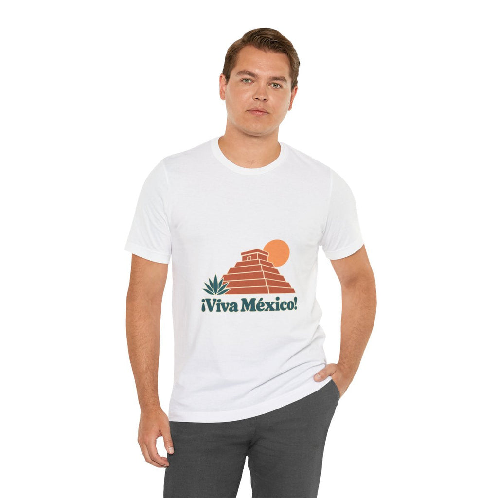 Mexico Cotton T-Shirt | Mayan Pyramid | ¡Viva México! | Country Travel Gift — person-4 — View 07