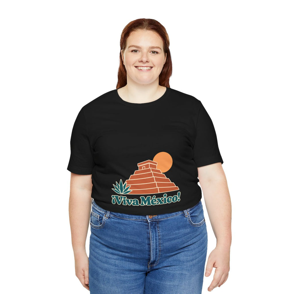 Mexico Cotton T-Shirt | Mayan Pyramid | ¡Viva México! | Country Travel Gift — person-5 — View 08