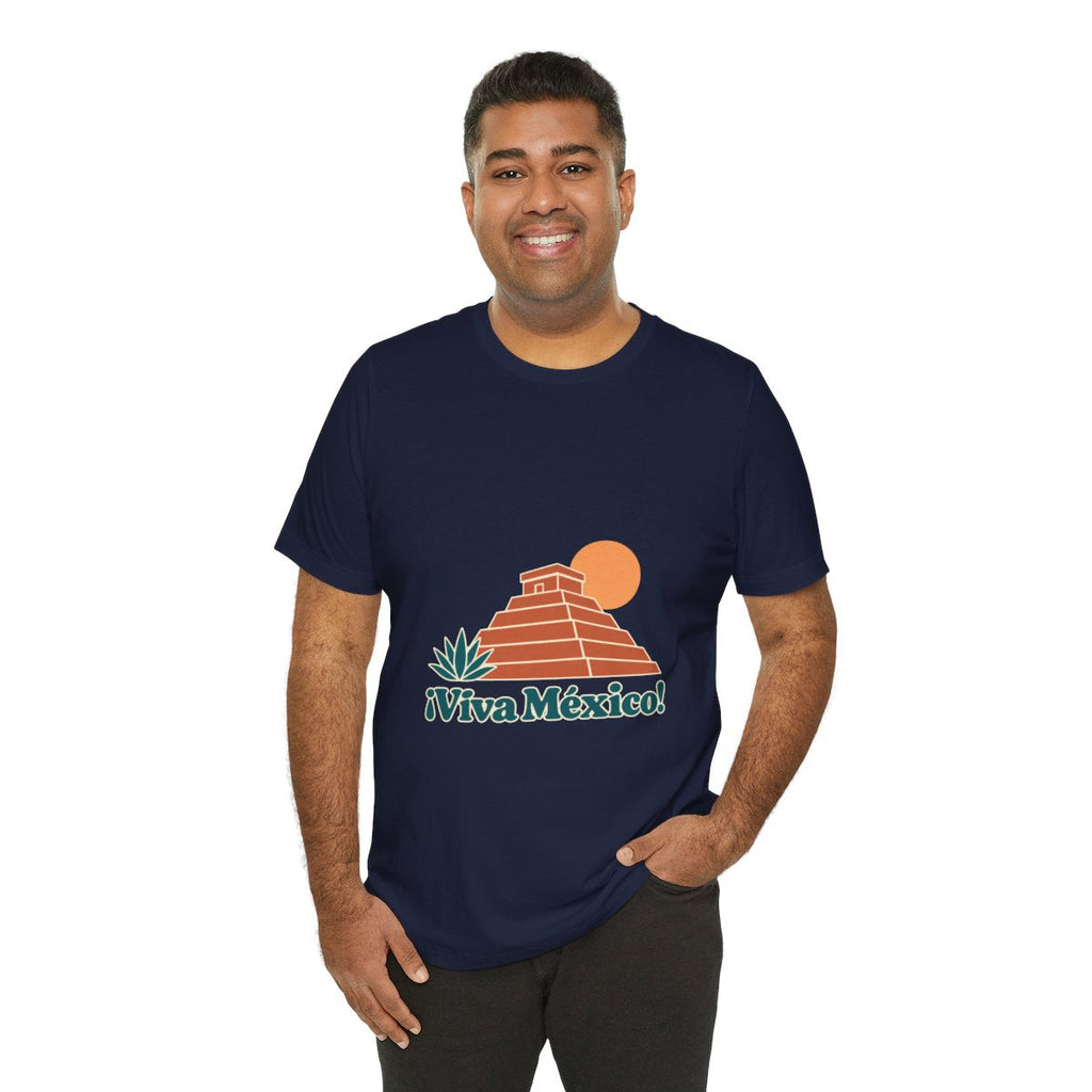 Mexico Cotton T-Shirt | Mayan Pyramid | ¡Viva México! | Country Travel Gift — person-6 — View 09