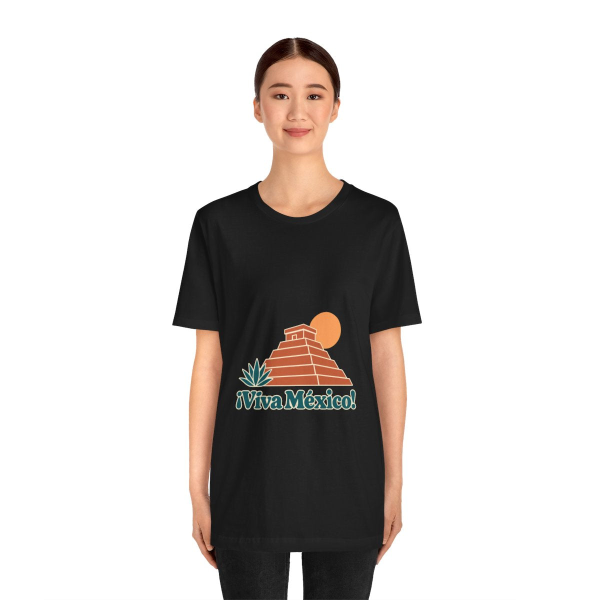 Mexico Cotton T-Shirt | Mayan Pyramid | ¡Viva México! | Country Travel Gift — person-1 — View 15