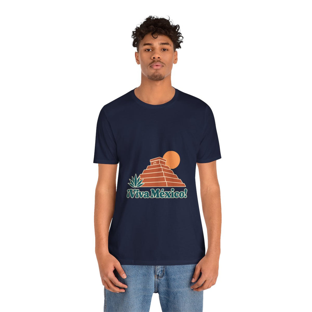 Mexico Cotton T-Shirt | Mayan Pyramid | ¡Viva México! | Country Travel Gift — person-2 — View 16