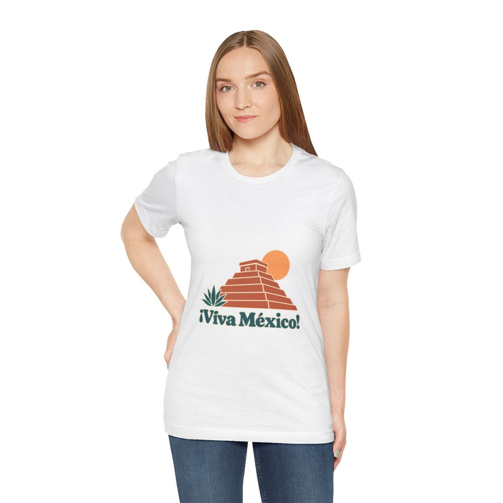 Mexico Cotton T-Shirt | Mayan Pyramid | ¡Viva México! | Country Travel Gift — person-3 — View 17