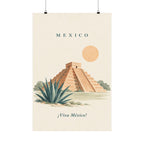 Mexico Matte Poster | Mayan Pyramid | ¡Viva México! | Country Travel Gift — front — View 01
