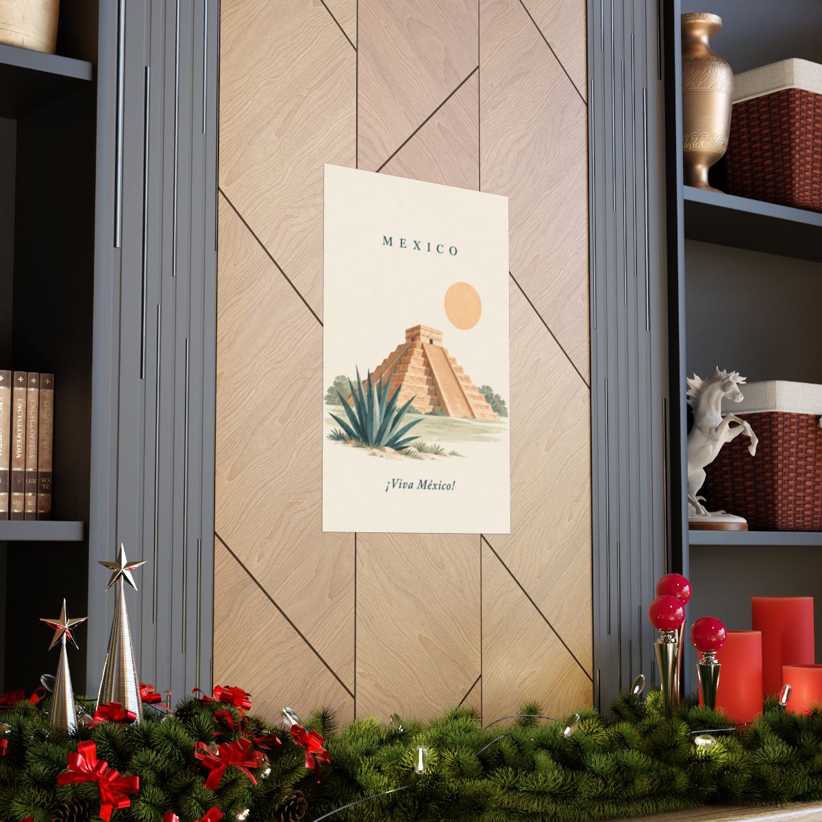 Mexico Matte Poster | Mayan Pyramid | ¡Viva México! | Country Travel Gift — context-2 — View 04