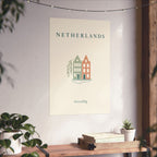 Netherlands Matte Poster | Canal Houses | Gezellig | Country Travel Gift — context-3 — View 05