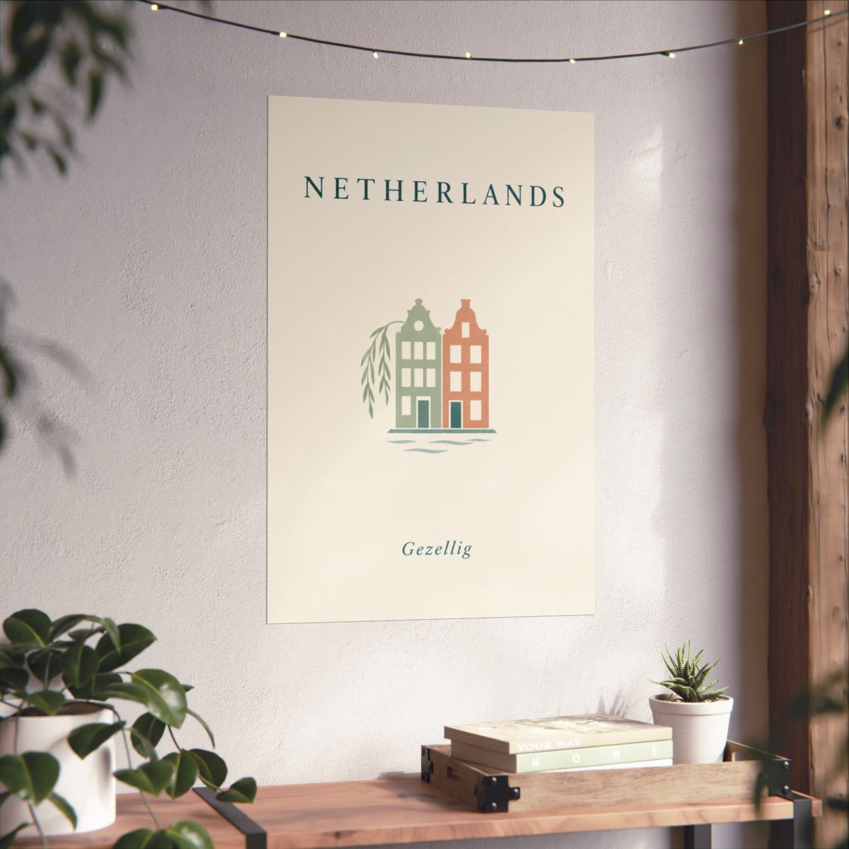 Netherlands Matte Poster | Canal Houses | Gezellig | Country Travel Gift — context-3 — View 05