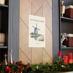 Netherlands Matte Poster | Windmill and Tulips | Gezellig | Country Travel Gift — context-2 — View 04